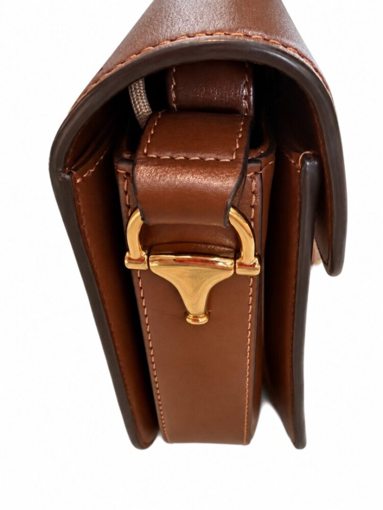 Gucci Azalea Calfskin Horsebit 1955 Shoulder Bag Brown Sugar - Image 4