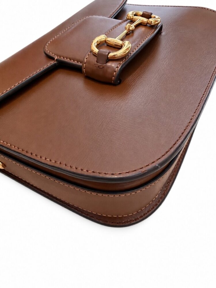 Gucci Azalea Calfskin Horsebit 1955 Shoulder Bag Brown Sugar - Image 5