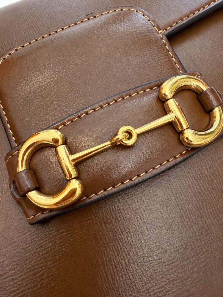Gucci Azalea Calfskin Horsebit 1955 Shoulder Bag Brown Sugar - Image 6