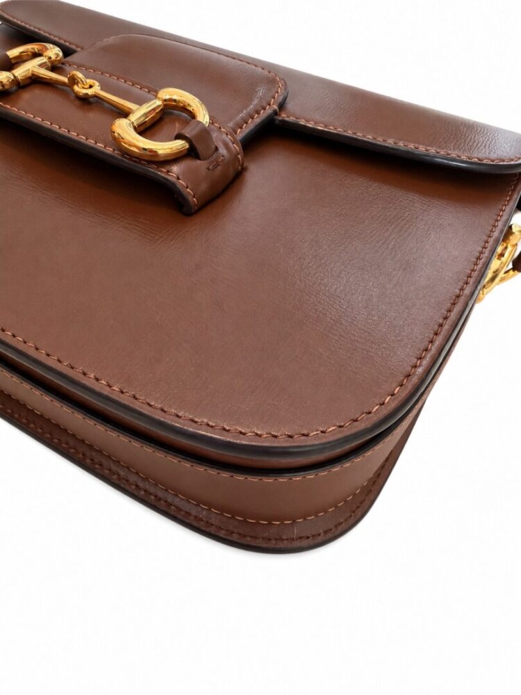 Gucci Azalea Calfskin Horsebit 1955 Shoulder Bag Brown Sugar - Image 7