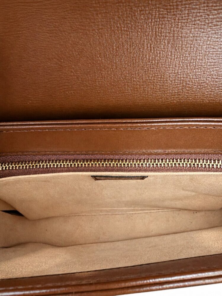 Gucci Azalea Calfskin Horsebit 1955 Shoulder Bag Brown Sugar - Image 9