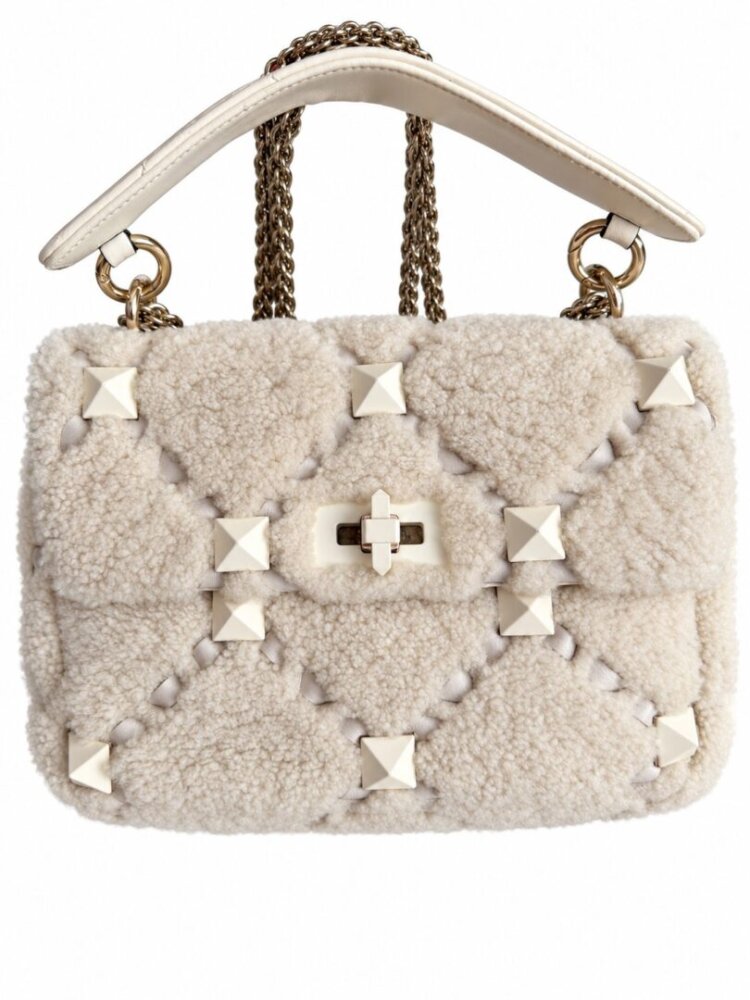 VALENTINO GARAVANI Borsa Valentino Garavani in shearling con borchie